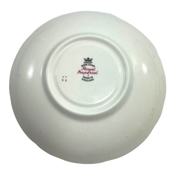 Vintage Royal Imperial Bone China Tea Cup & Saucer Set Floral Design - Picture 10 of 10